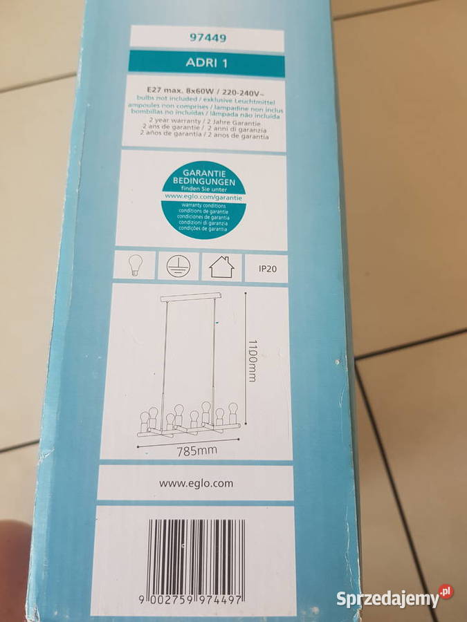 Lampa wisząca LOFT VINTAGE 8x60W E27 EGLO 97449 mazowieckie Warszawa