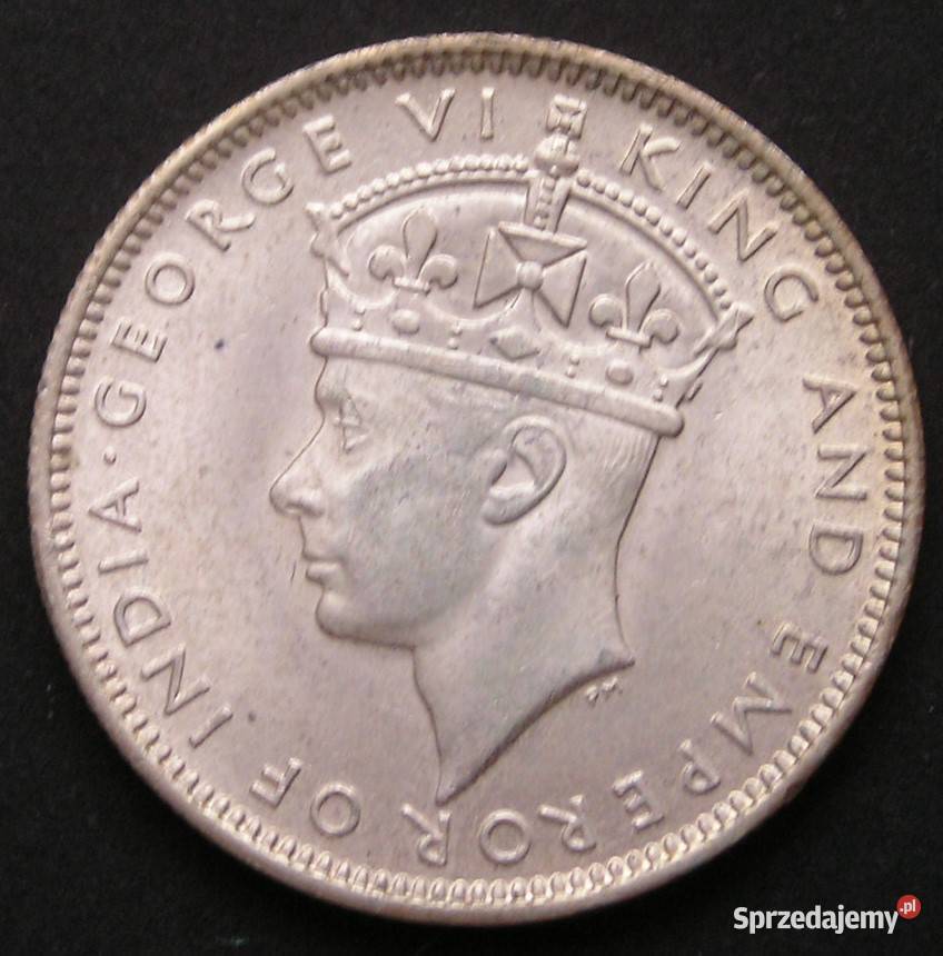 MALAJE BRYTYJSKIE 20 CENTÓW 1943 JERZY VI SREBRO Łódź