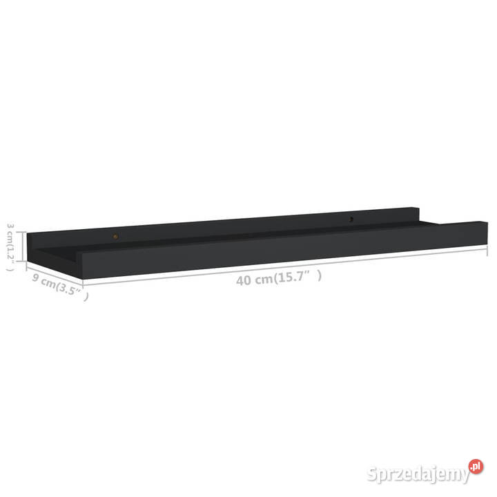 Półki ścienne na zdjęcia 2 czarne 40x9x3 MDF Półki Warszawa