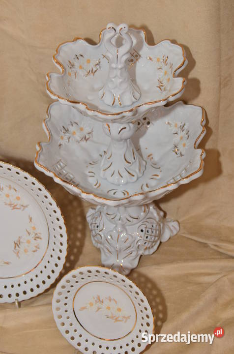 Owocarki duża mała talerze deser Porcelana Środa Wielkopolska