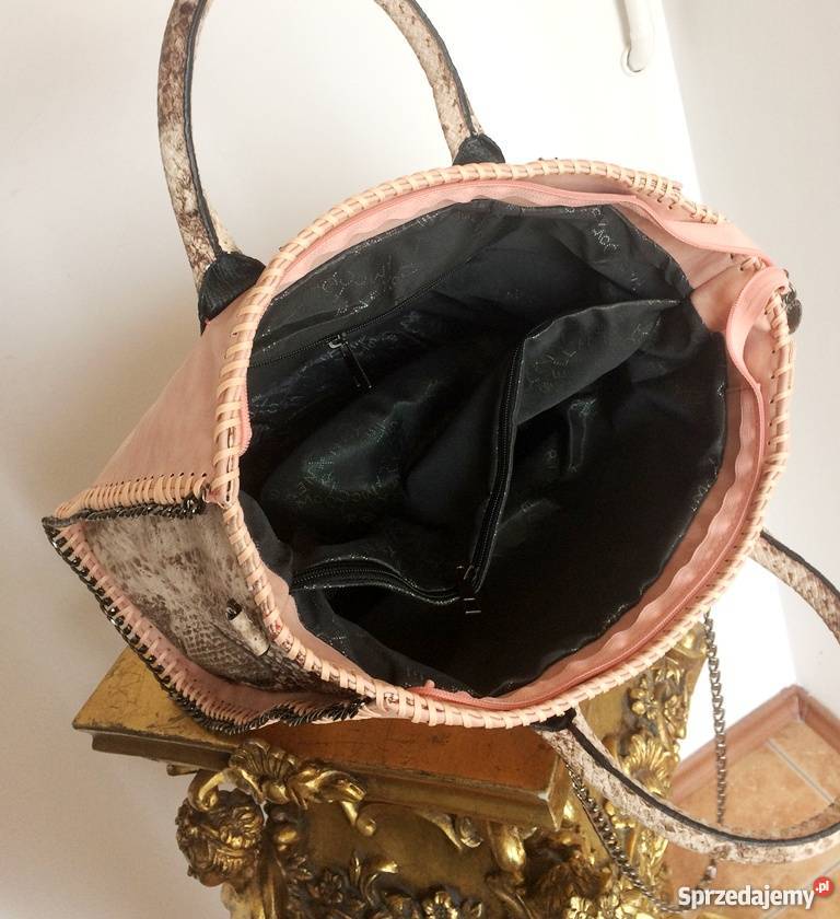STELLA McCARTNEY TOREBKA WĄŻ PUDROWY RÓŻ ŁOSOŚ Na ramię  Bydgoszcz