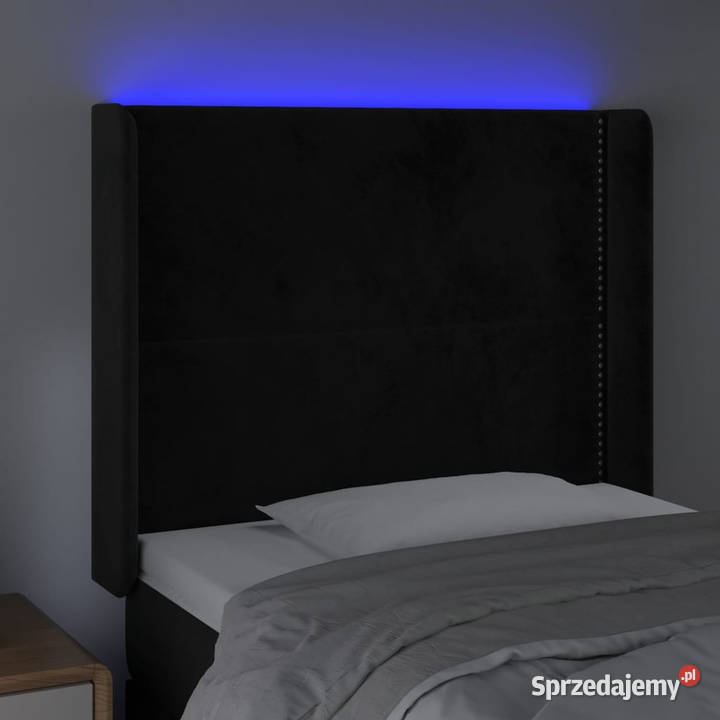 Zagłówek do łóżka z LED czarny 83x16x118128 Warszawa
