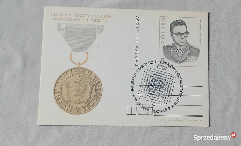 Pocztówka Szlakiem poczty polowej LWP Płk Koźminek