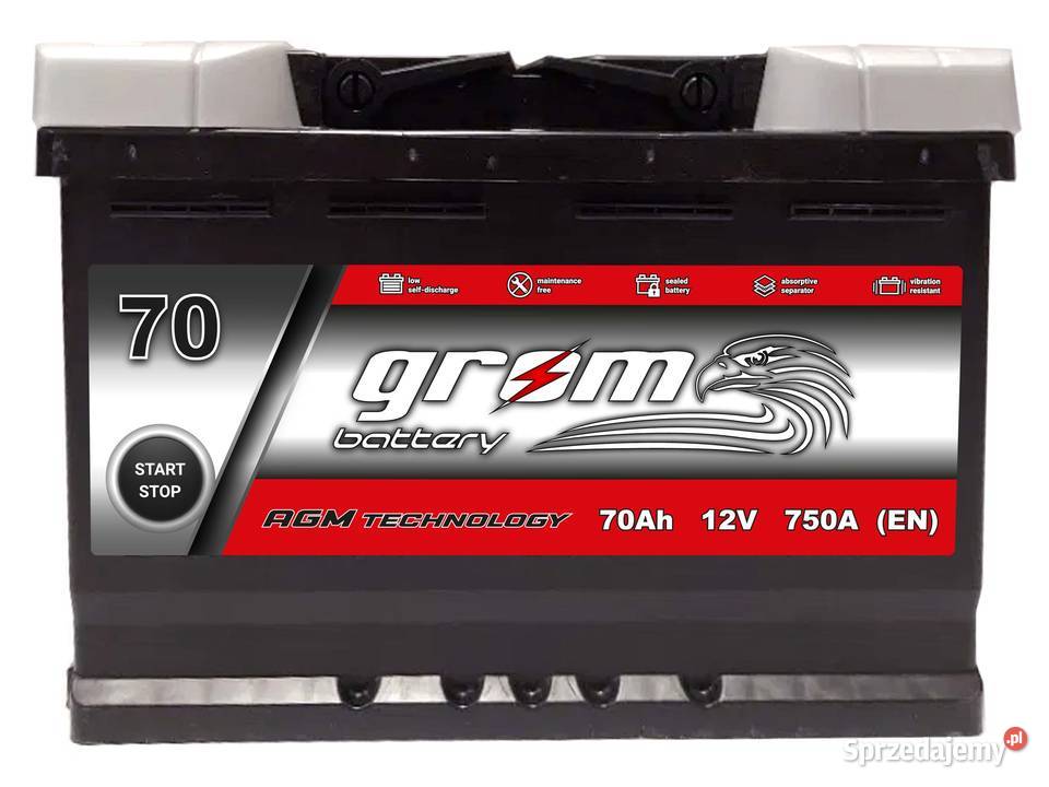 Akumulator GROM AGM STARTSTOP 70Ah 760A Prawy akumulatory Stalowa Wola