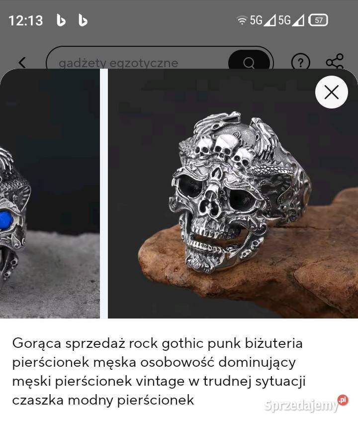 Pierścień czaszka vintage modny Warszawa sprzedam