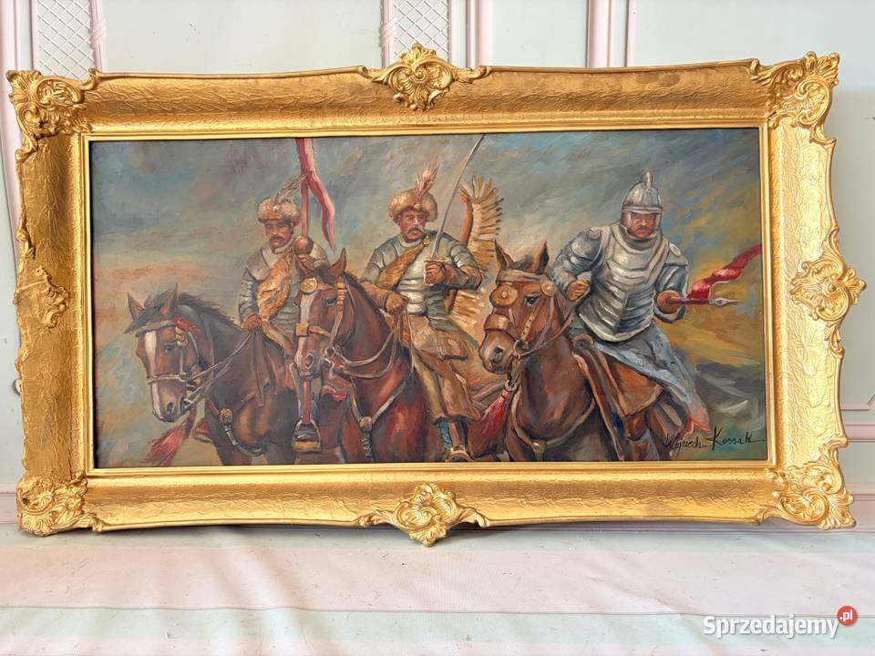 Wojciech Kossak HUSARIA POLSKA Obraz Olejny Kraków