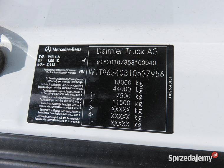 MERCEDESBENZ ACTROS 2022 1280900 ccm 449 Samochody ciężarowe mazowieckie Ursynów