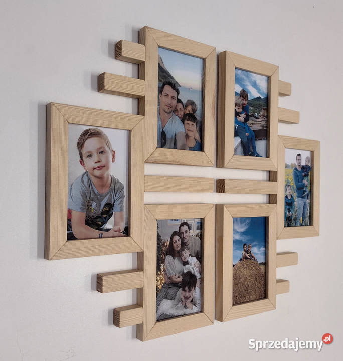 Drewniana Multirama Ramka Na 6 Zdjęć 10x15 Warszawa