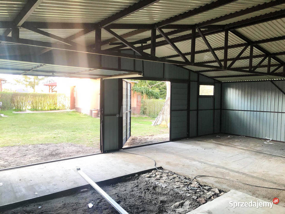 Garaz blaszany 9x6 2x Brama Drzwi okno Grudziądz