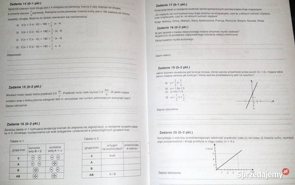 Testy ćwiczenia gimnazjali Matematyczno Chełm