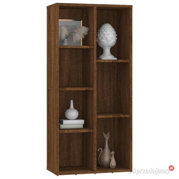 Regał na książki brązowy dąb 50x25x106 WM815446 Warszawa sprzedam