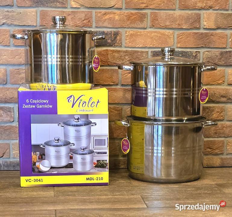 WYPRZEDAŻ 229 Garnki nierdzewne rosołowe VIOLET Zabrze sprzedam