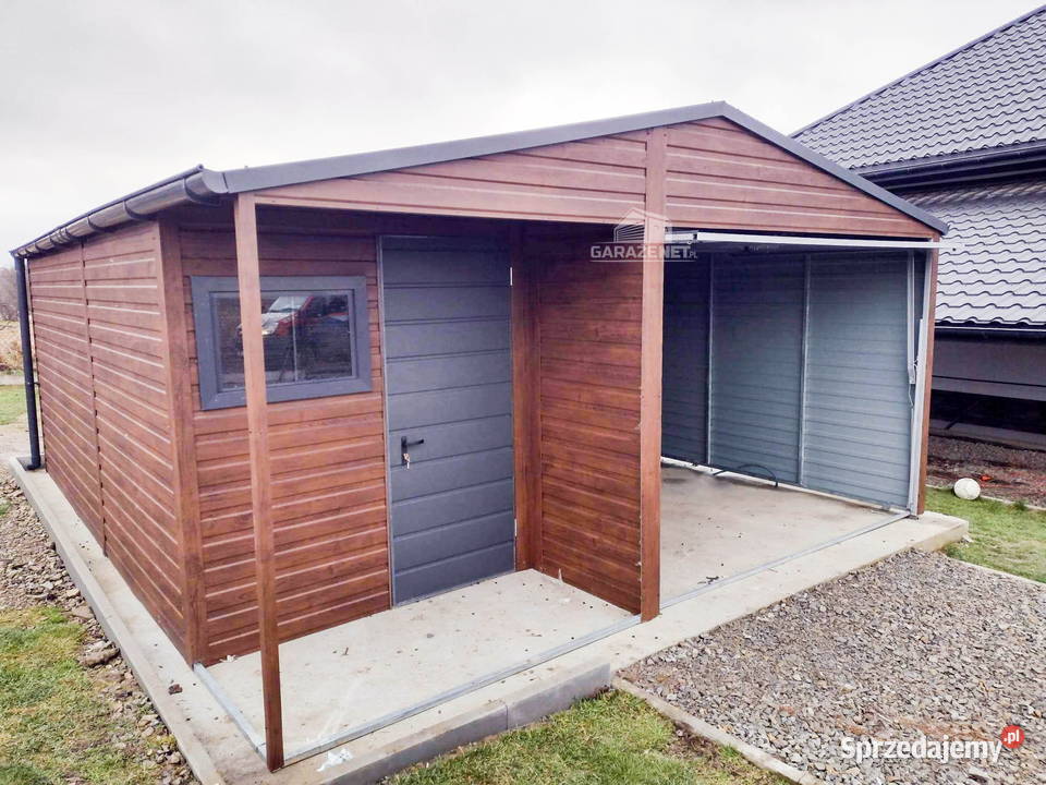 GARAŻ BLASZANY 5m x 6m DWUSPAD BRAMA UCHYLNA pomorskie Gdańsk