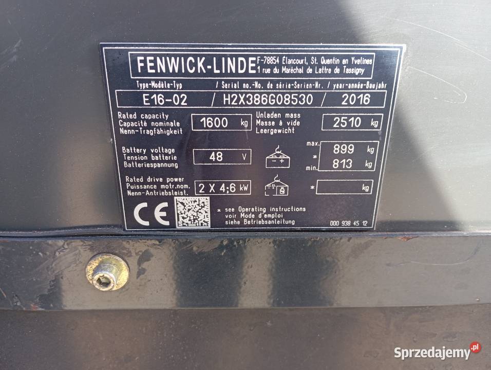 Wózek widłowy Linde E16 EVO 2016r Triplex 522m Błędów