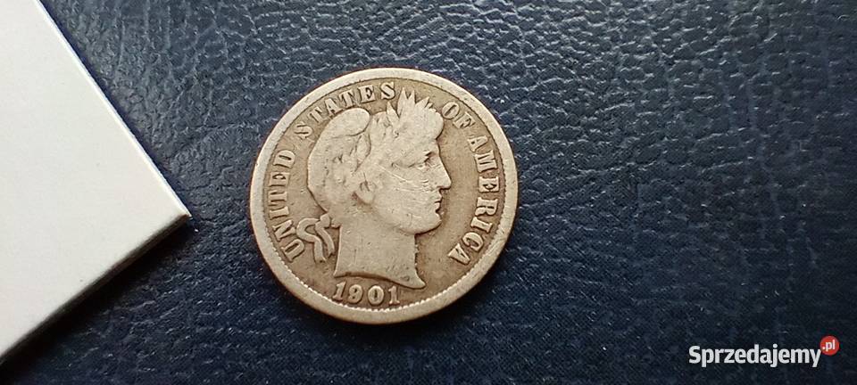 Stare monety 1 dime 1901 USA srebro Lesko