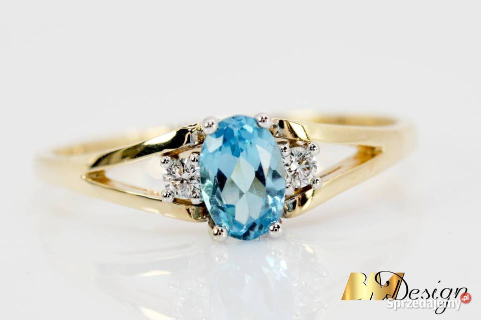 Pierścionek z topazem i diamentami pierścionek