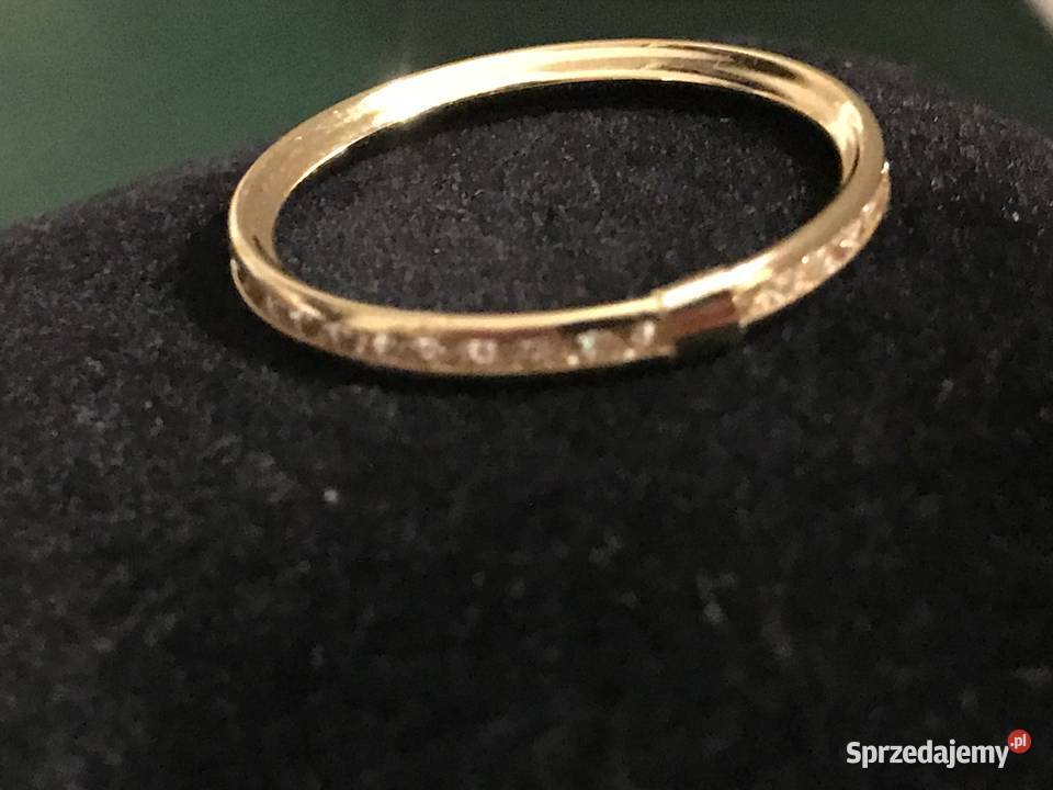 Piękna złota obrączka z diamentami Warszawa