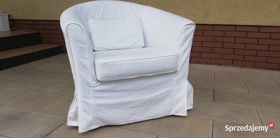 Fotel Tullsta biały Ikea kubełkowy fotele sofa kanapa