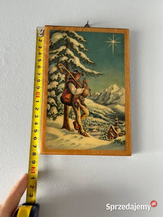 Obrazek PRL vintage góralski pastuszek drewniana Konstancin-Jeziorna