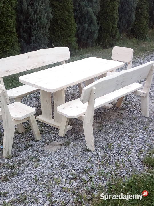 Meble ogrodowe drewniane solidne Bodzentyn