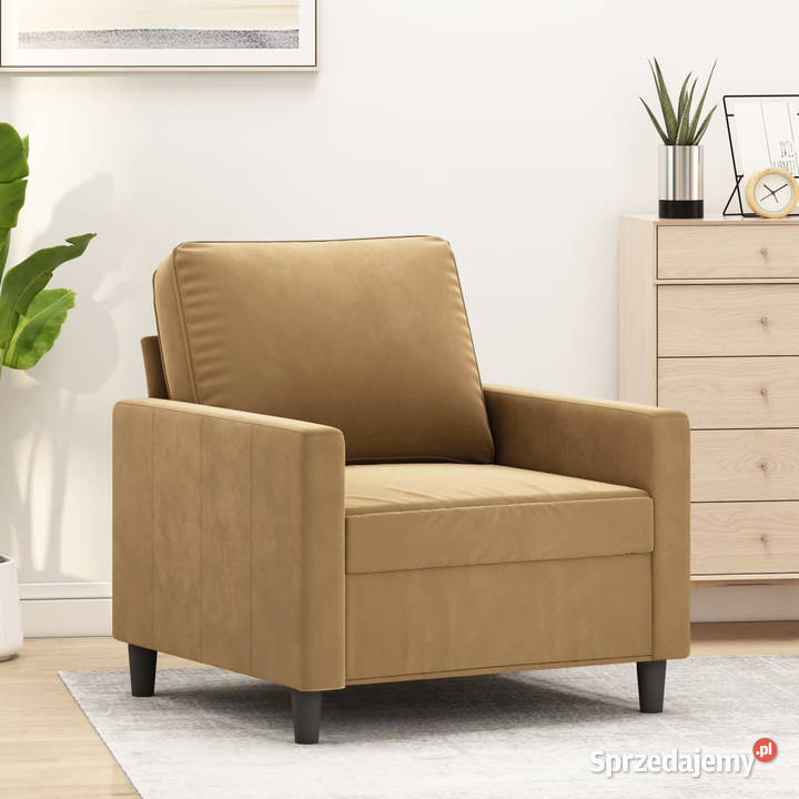 Fotel brązowy 60 obity aksamitem WM359186 Warszawa
