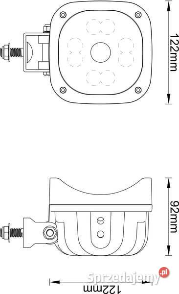 Lampa robocza LED z kamerą kwadratowa CAS66090KR Kamionna