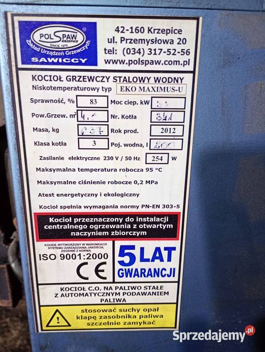 Piec na ekogroszek Kotły i Piece CO Częstochowa