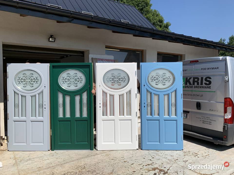 DRZWI ZEWNĘTRZNE ANGIELSKIE 75cmZIELONE RAL 6001 Drzwi i okna Bobrowo