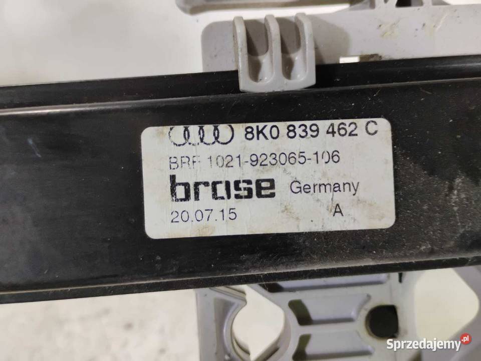 MECHANIZM PODNOŚNIK SZYBY PRAWY TYŁ AUDI A4 B8 osobowe Mechanizmy opuszczania szyb