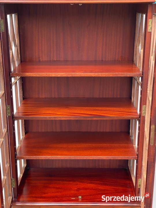 Angielska mahoniowa biblioteczka z pomocnikiem i