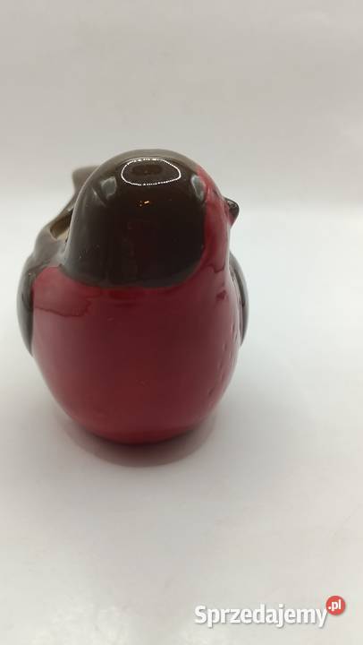 Figurka ceramiczna ptak rudzik pojemnik miseczka Zamość