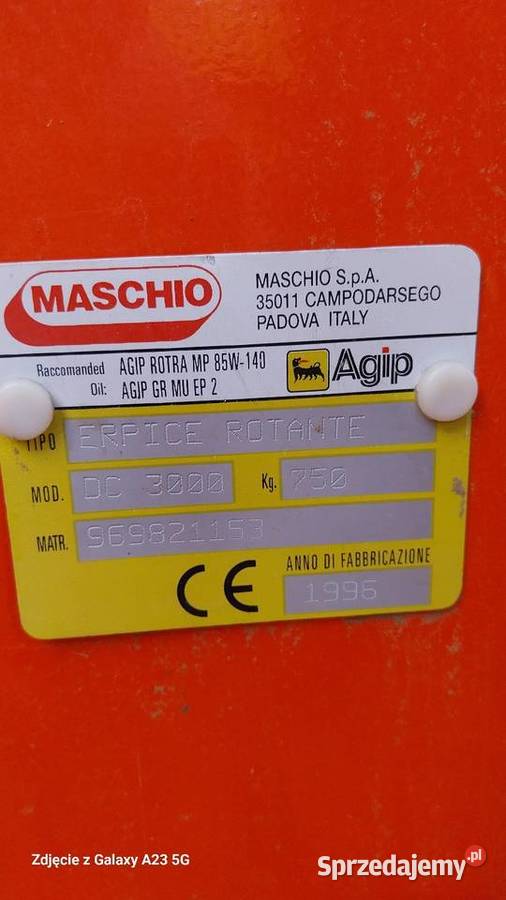 Brona aktywna 3m MASCHIO 3000 Hydropak wał śląskie Przymiłowice