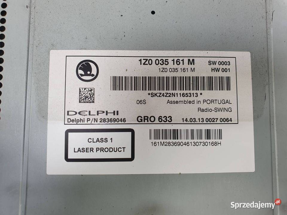 RADIO SKODA OCTAVIA II LIFT 1Z0035161M Pozostałe kujawsko-pomorskie Lipno