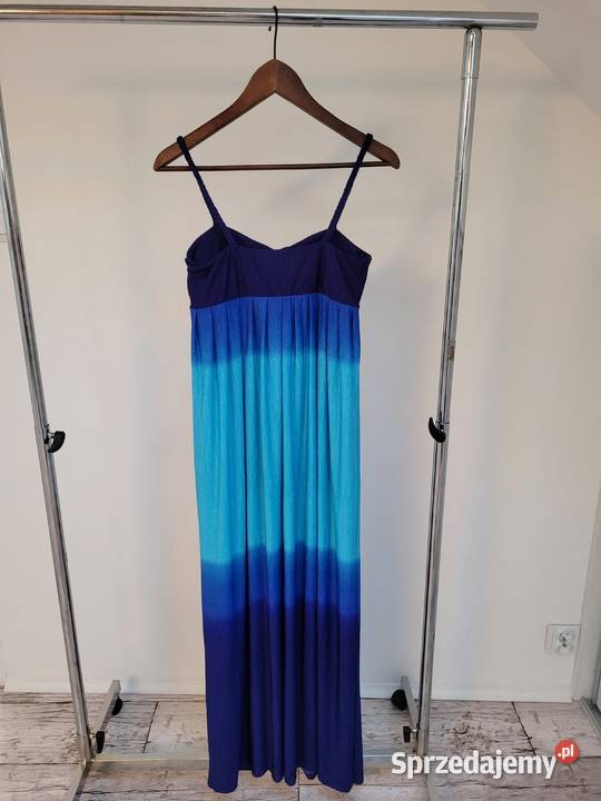 Sukienka maxi niebieska granatowa ombre Liszki