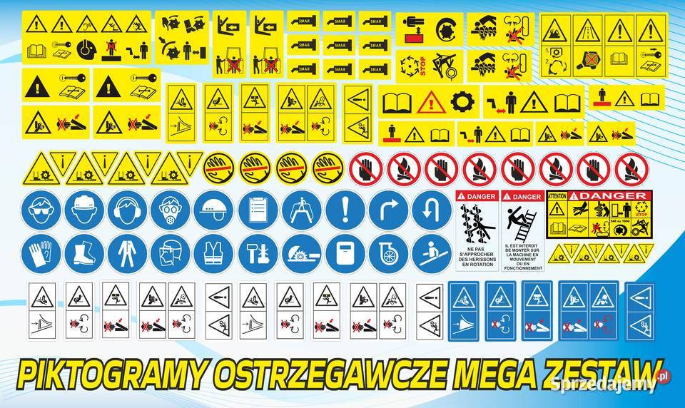 Piktogramy ostrzegawcze naklejki bhp Bydgoszcz