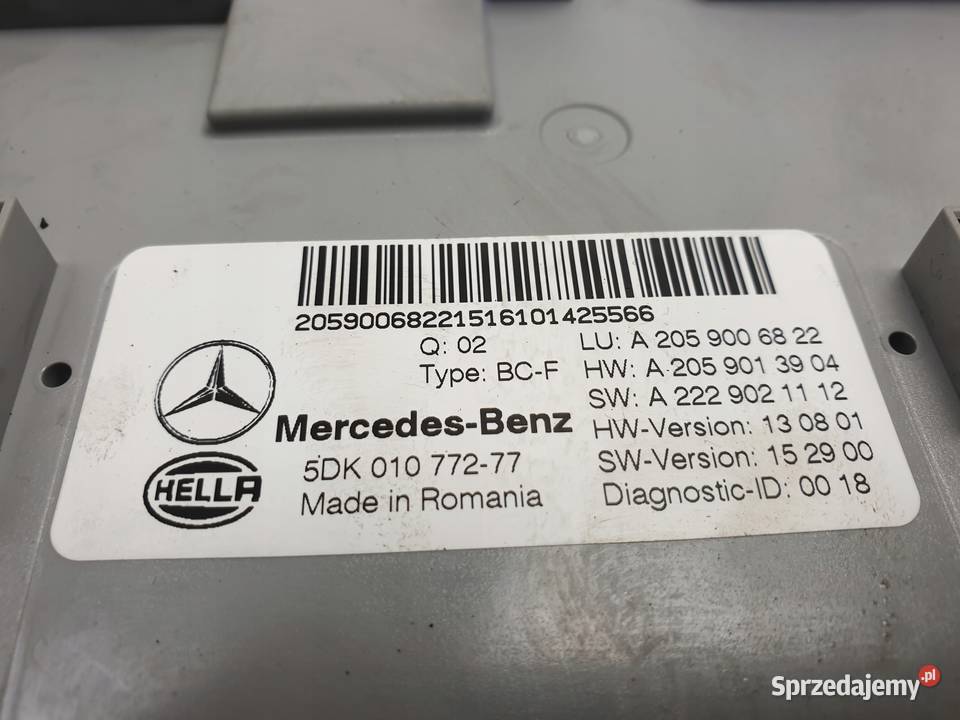 Mercedes A205 W205 MODUŁ STEROWNIK SAM 5DK010772 Rudka sprzedam