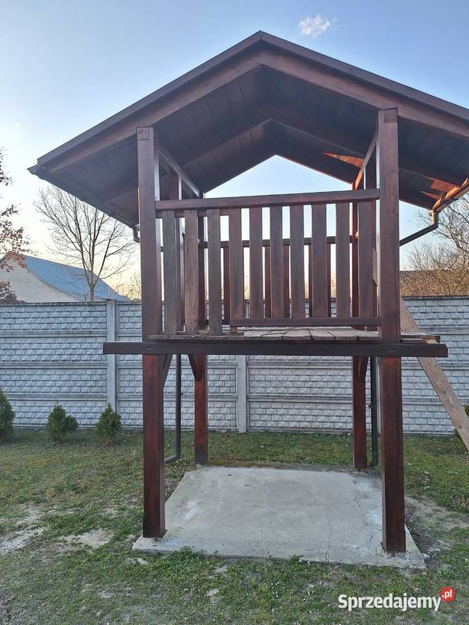 Domek dzieci zjezdzalnia i sciana spinaczkowa podkarpackie Krzeszów
