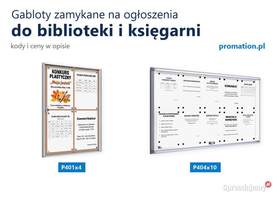 Gabloty na ogłoszenia do biblioteki i księgarni warmińsko-mazurskie