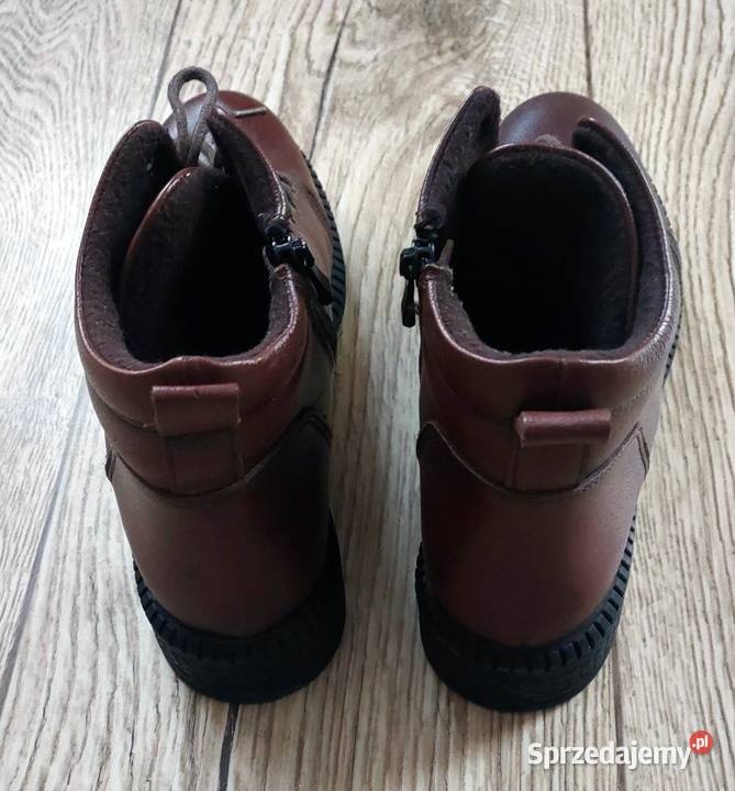 Botki skórzane damskie brązowe marki TSokolski skóra Brzeg