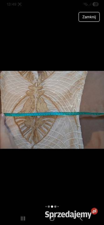 Długa piękna sukienka cekiny złoto M Kraków sprzedam