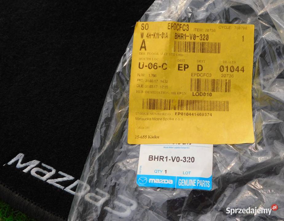 Dywaniki welurowe komplet Mazda 3 BM 20132018 Akcesoria samochodowe małopolskie Tarnów