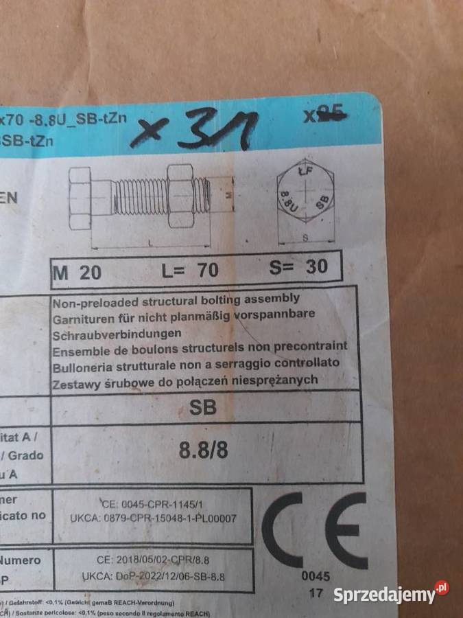 Śruby hv konstrukcyjne fi 16 20 24 30 różne Czajków