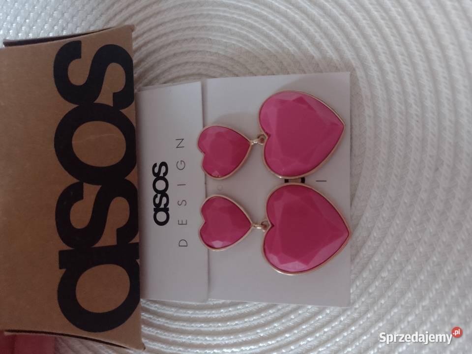 ASOS Duże różowe kolczyki z Londynu serca NOWE sprzedam