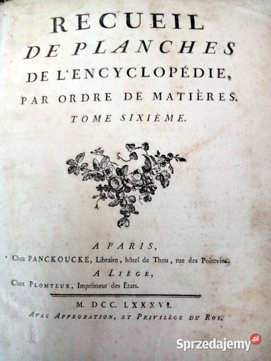 Książka Biały kruk 1786r Francja Antykwariat Zamość