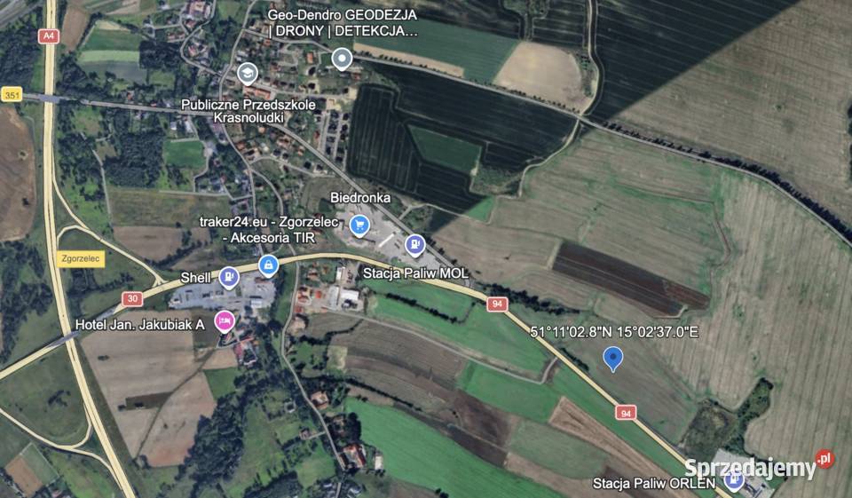 Działka inwestycyjna DK94 Jędrzychowice