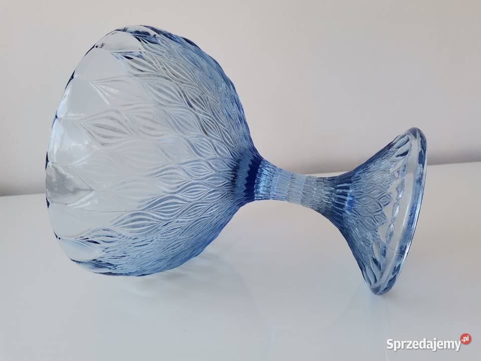 Stara niebieska patera owocarka Migdały Eryka śląskie Katowice