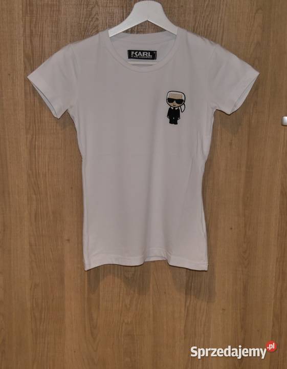 Karl Lagerfeld świetna koszulka haftowane logo Wrocław