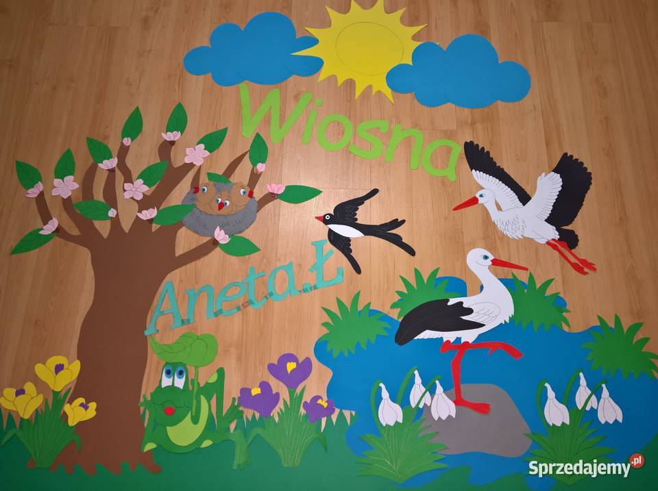 Dekoracje wiosenne wielkoformatowe z brystolu