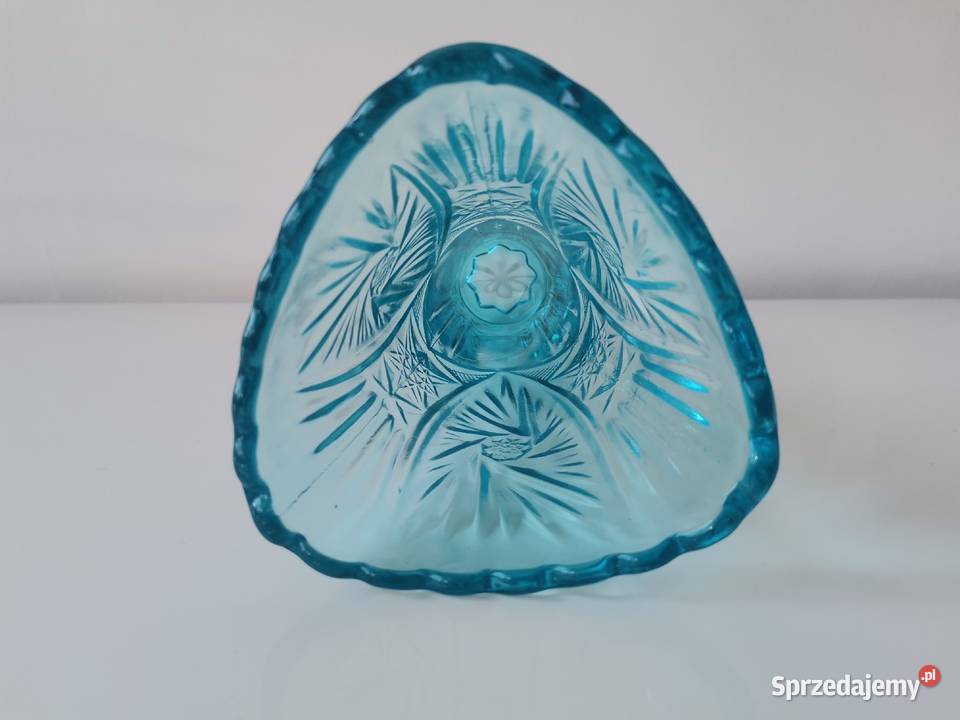 Stary turkusowy wazon Rozety 2259 HSG Ząbkowice Antyki, Sztuka, Kolekcje śląskie