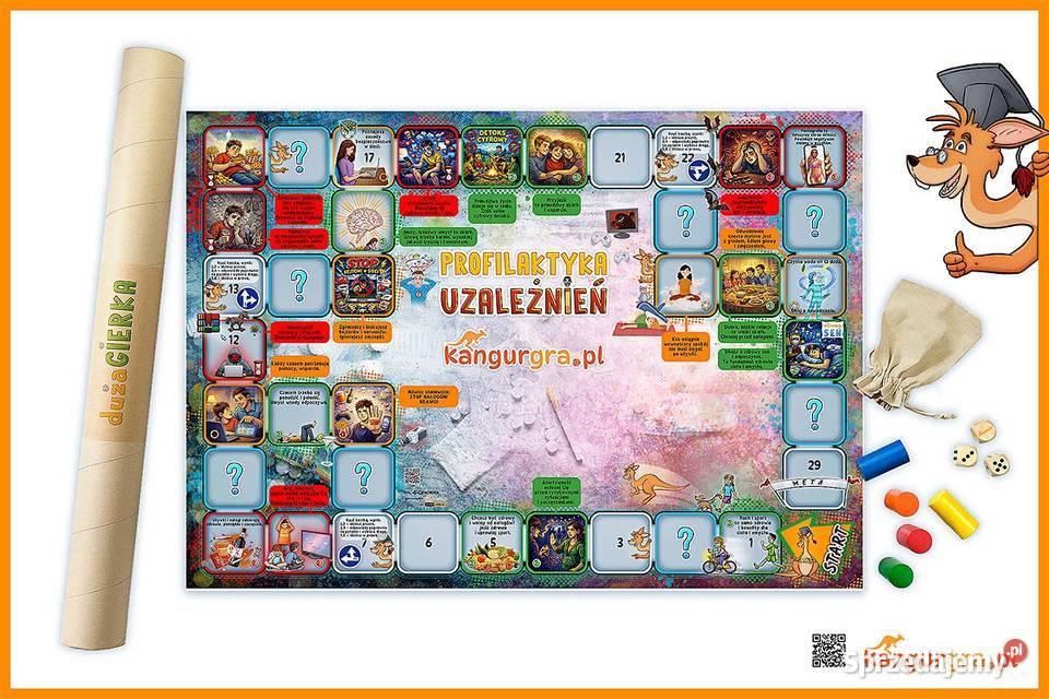 wielka EKO GRA planszowa PROFILAKTYKA UZALEŻNIEŃ Dla dzieci Warszawa